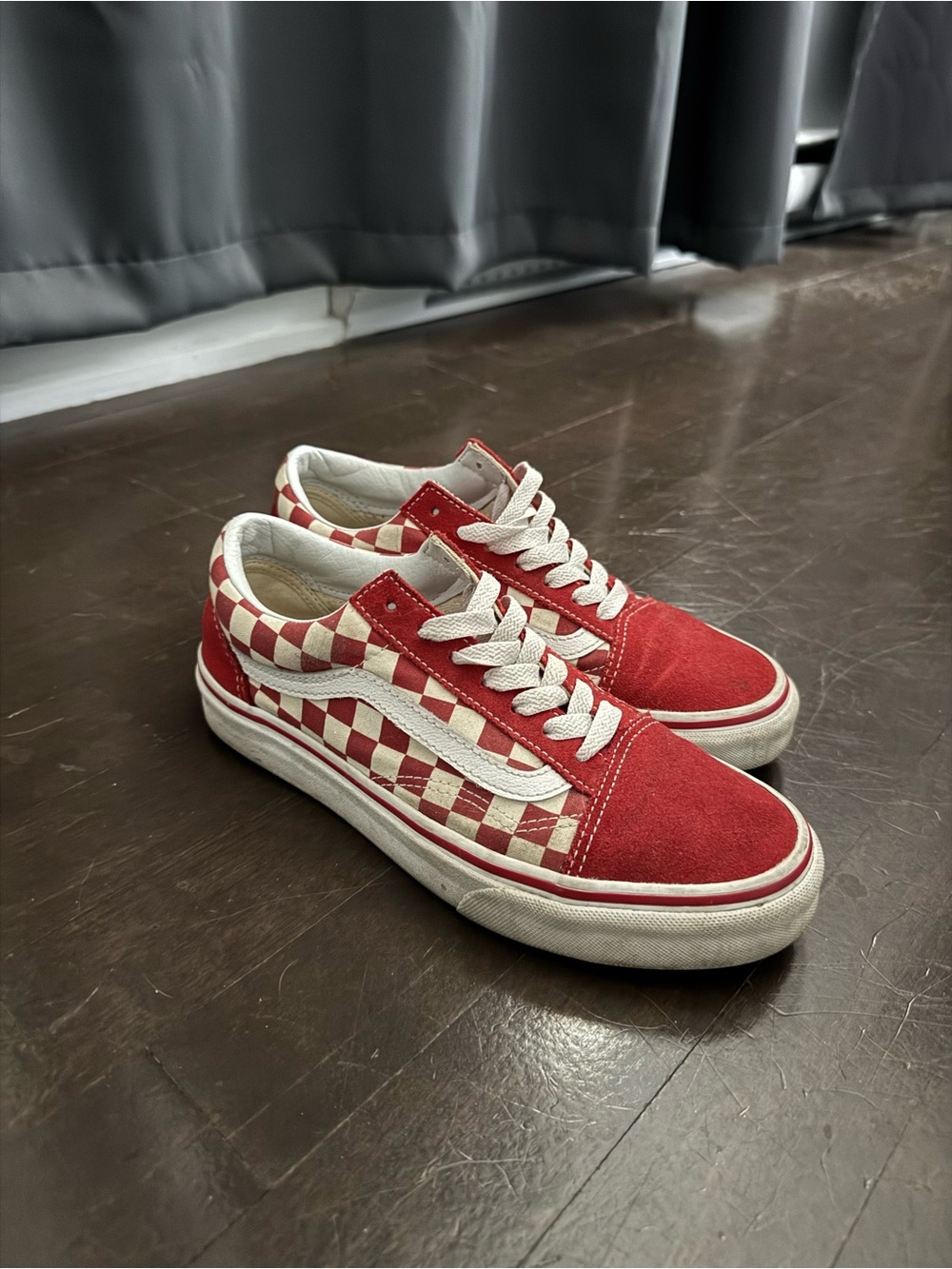 Vans Red Checkerboard Skate Sneakers